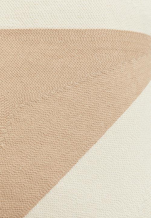H&M - Patterned cushion cover - light beige 