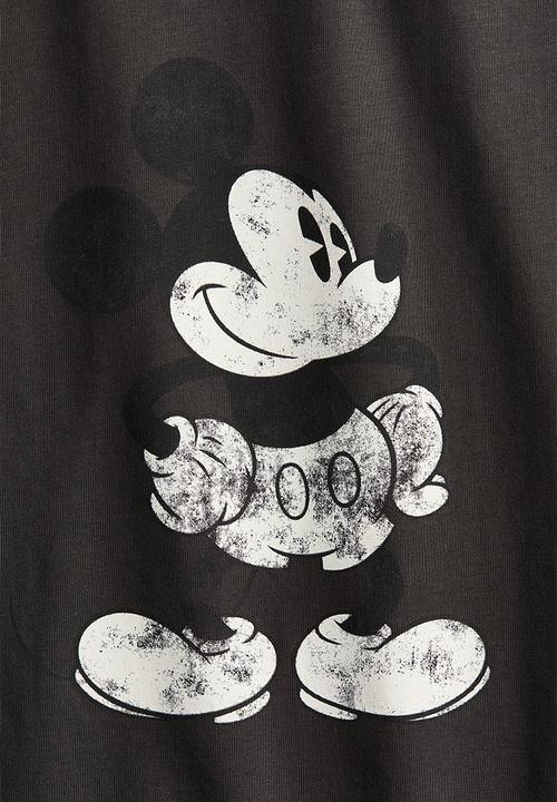 H&M - T-shirt with a motif - dark grey/mickey mouse