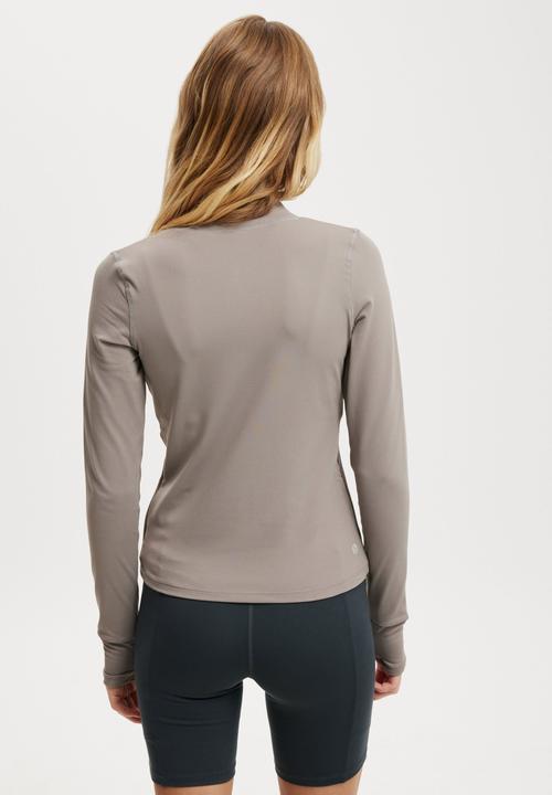 Cotton On - Active Core Zip Through Long Sleeve - All spice