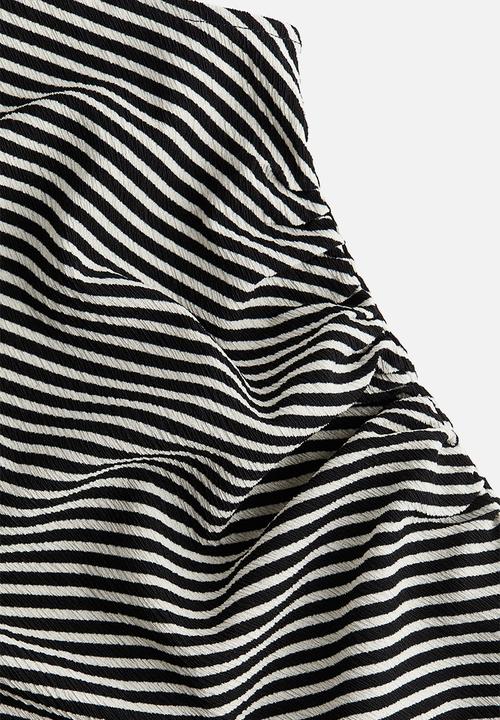 H&M - Draped vest top - black/striped