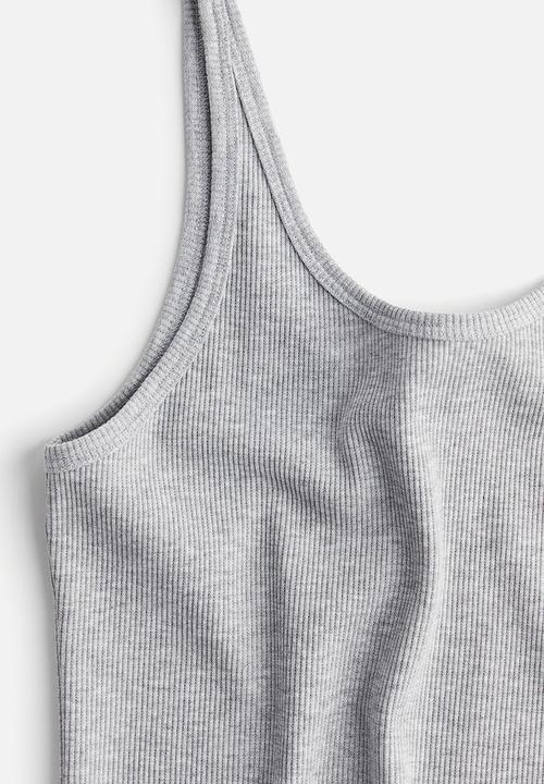 H&M - Ribbed vest top - light grey marl