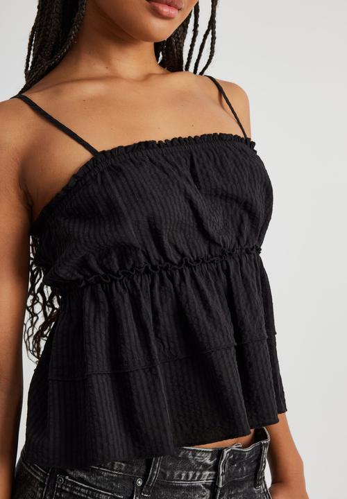 ▪️専用　BORDER FRILL TOP(38) 　BLACK Frill Top Black | Tops & T-Shirts | Ackermans