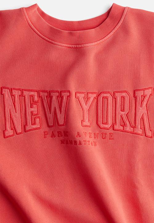 H&M - Printed sweatshirt - red new york
