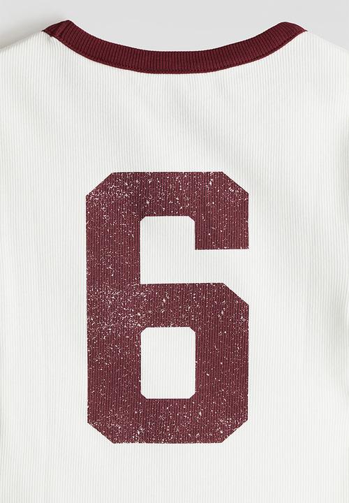 H&M - Cotton jersey top - white/new york 