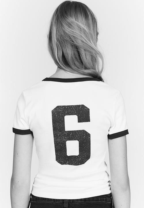 H&M - Cotton jersey top - white/new york 