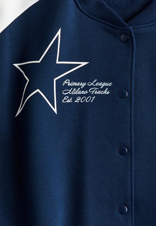 H&M - Oversized baseball jacket - dark blue block-coloured