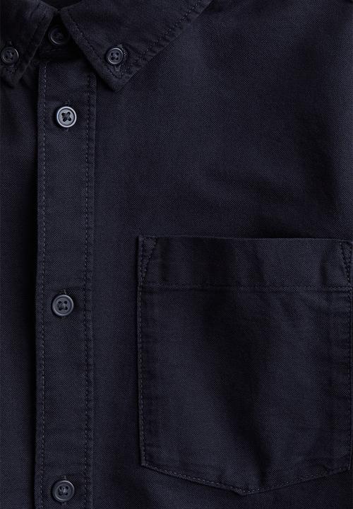 H&M - Button-down cotton shirt - navy blue