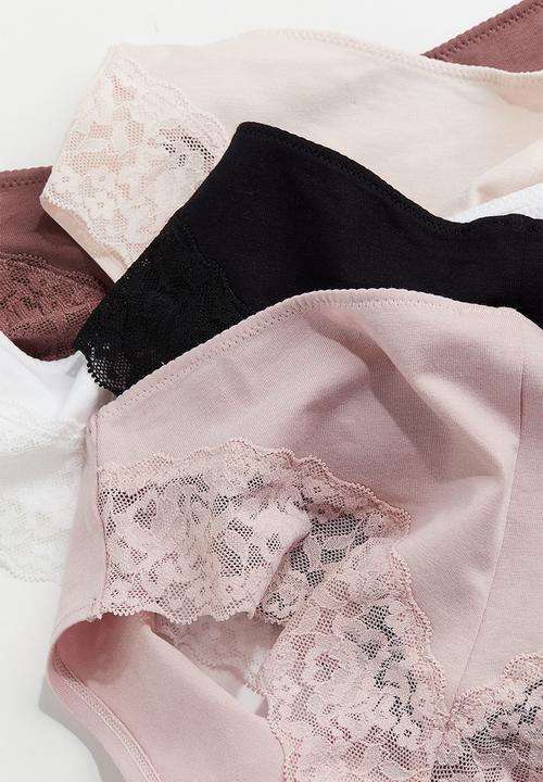 H&M - 5-pack hipster briefs - dusty pink & light pink 