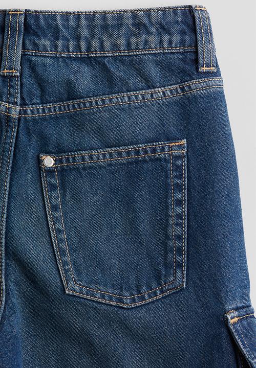 H&M - Loose fit straight leg jeans - dark denim blue
