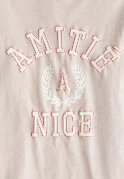 H&M - Oversized print-motif T-shirt - light pink 