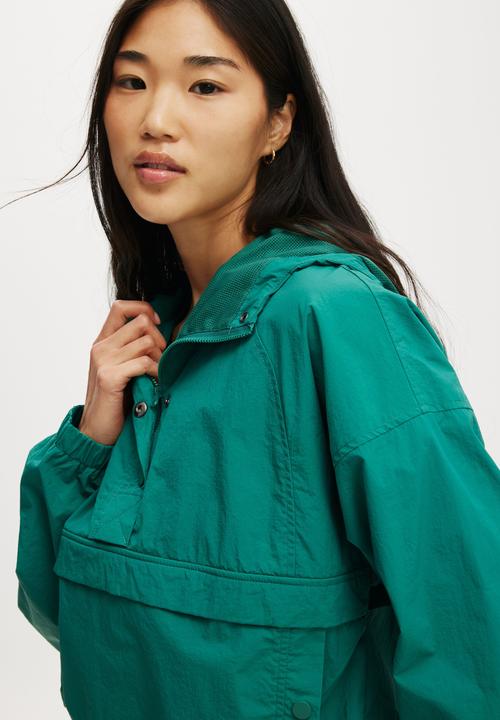 Cotton On - Tempo Half Zip Panelled Anorak - Alpine Green