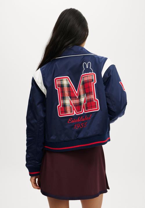 Cotton On - Lcn Miffy Varsity Bomber Jacket - Heritage Blue