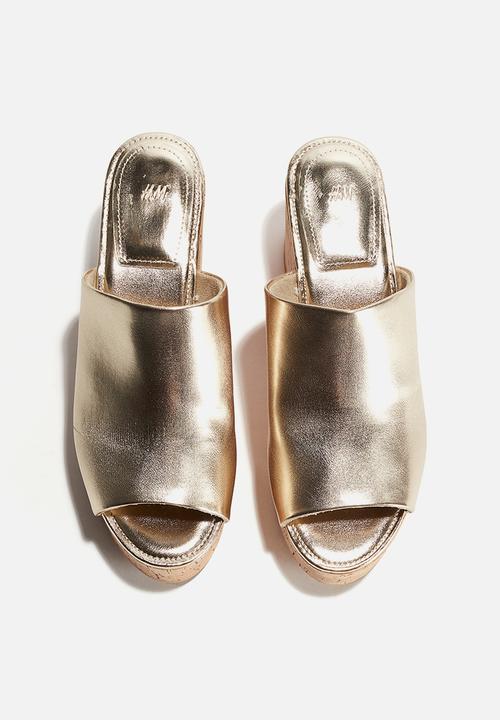 H&M - Wedge-heeled sandals - gold-coloured