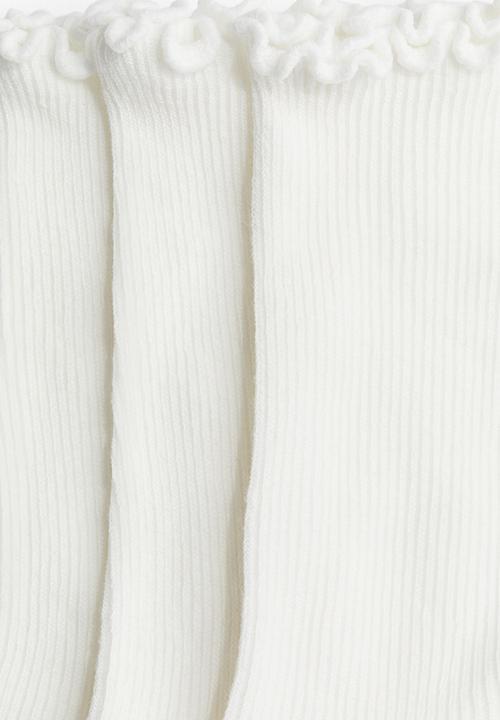 H&M - 5-pack rib-knit socks - white