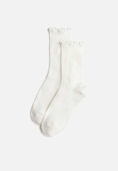 H&M - 5-pack rib-knit socks - white