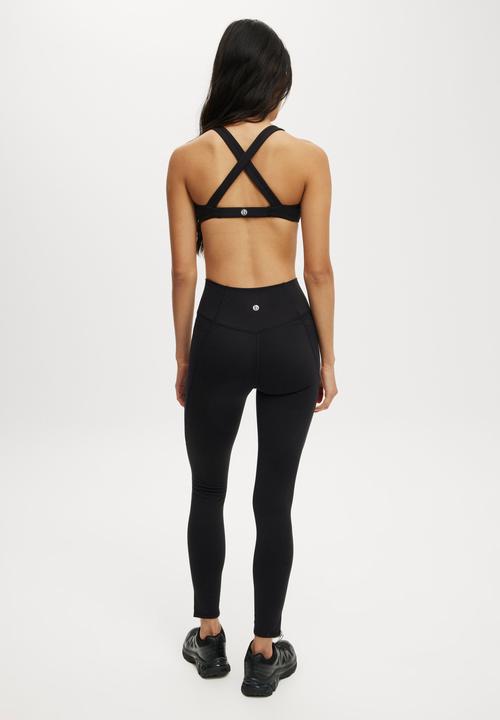 Cotton On - Ultra Soft Side Pocket Full Length Tight - Black