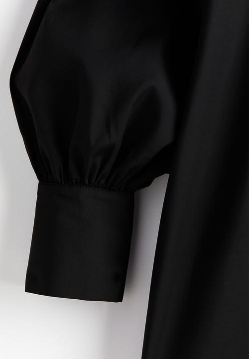 H&M - Oversized tie-detail dress - black