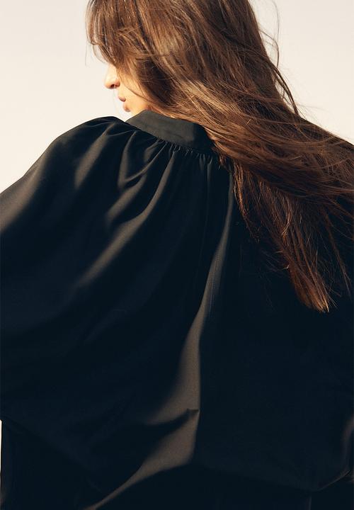 H&M - Oversized tie-detail dress - black
