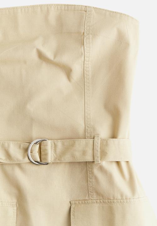 H&M - Bandeau utility dress - light beige