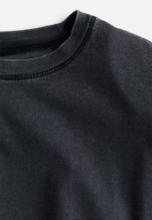 H&M - Shoulder-pad t-shirt dress - black