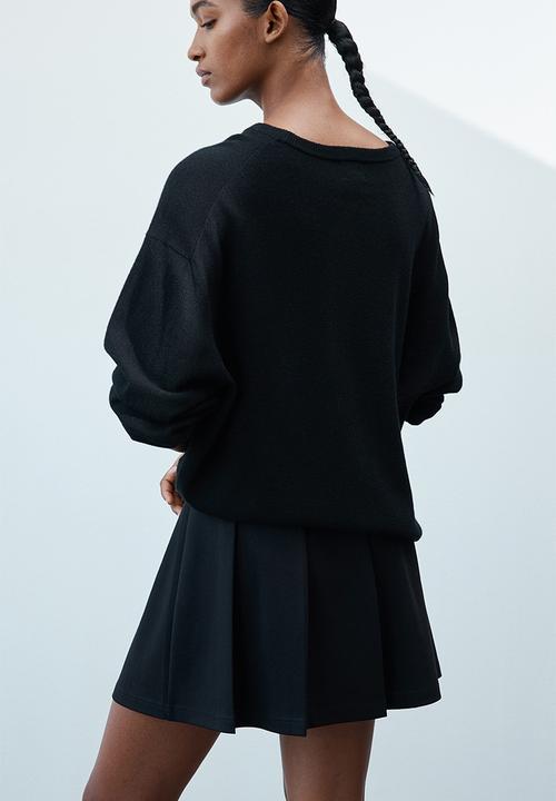 H&M - Pleated jersey skirt - black