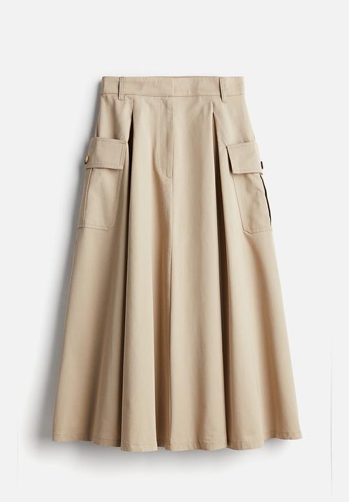 H&M - A-line cargo skirt - beige