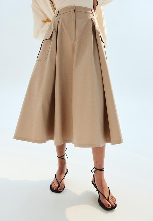 H&M - A-line cargo skirt - beige