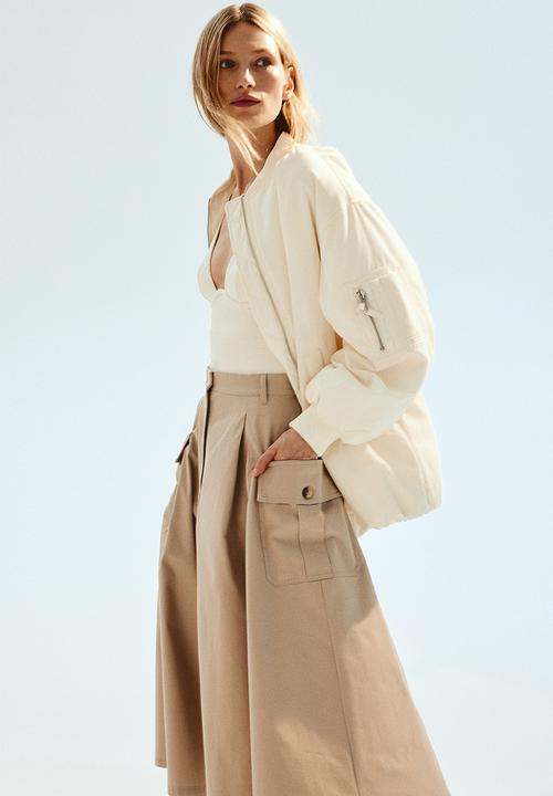 H&M - A-line cargo skirt - beige