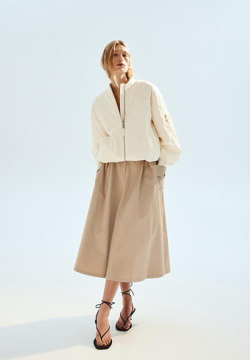 H&M - A-line cargo skirt - beige