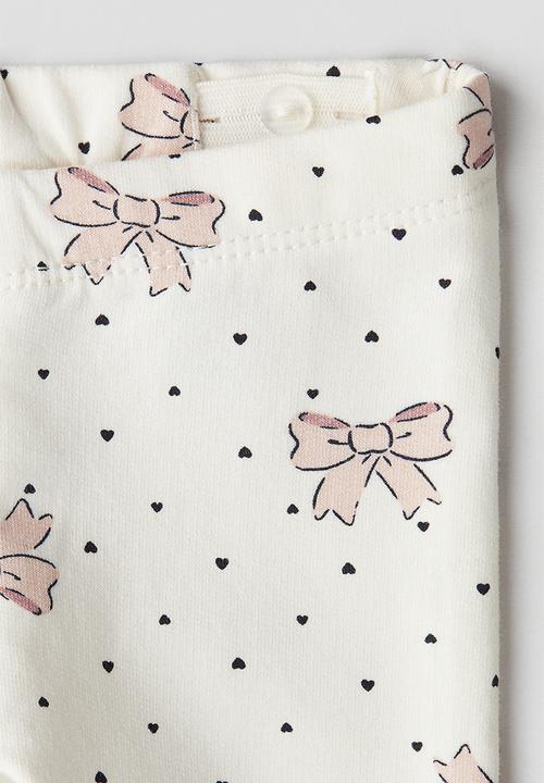 H&M - Cotton leggings - white bows