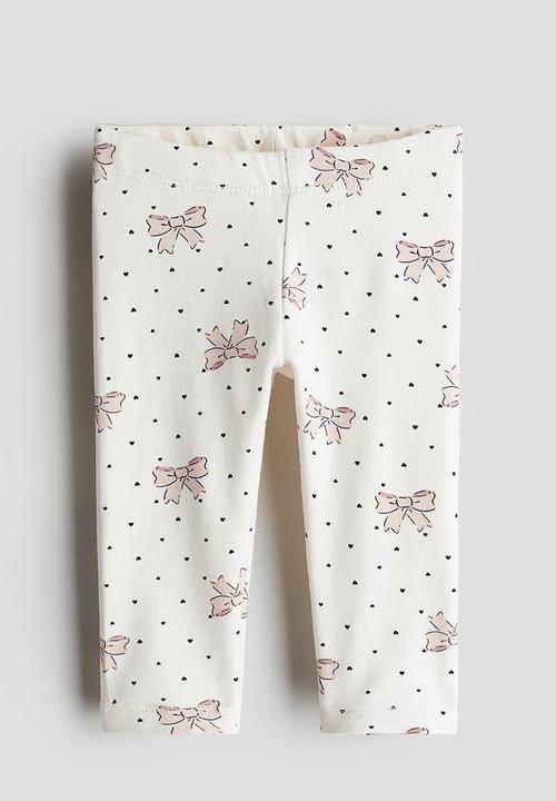 H&M - Cotton leggings - white bows