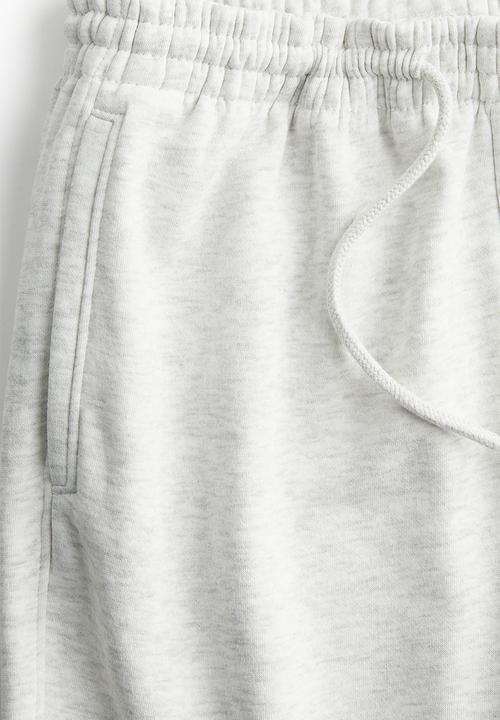 H&M - High-waisted joggers - light grey marl 