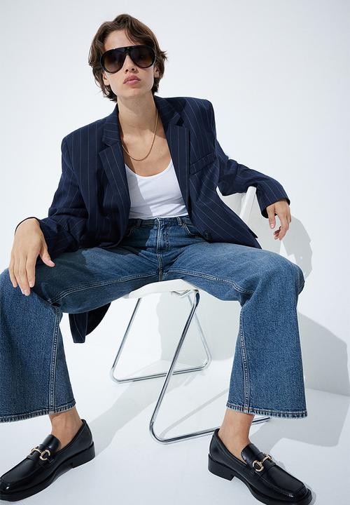 H&M - Wide high jeans - denim blue