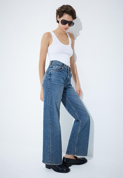 H&M - Wide high jeans - denim blue