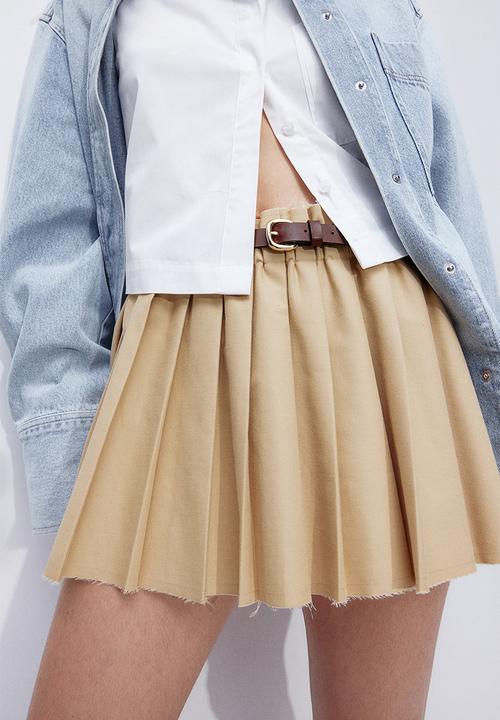 H&M - Pleated mini skirt - beige
