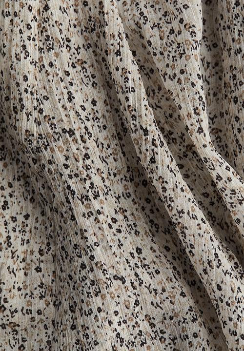 H&M - Flared mini skirt - cream/small flowers