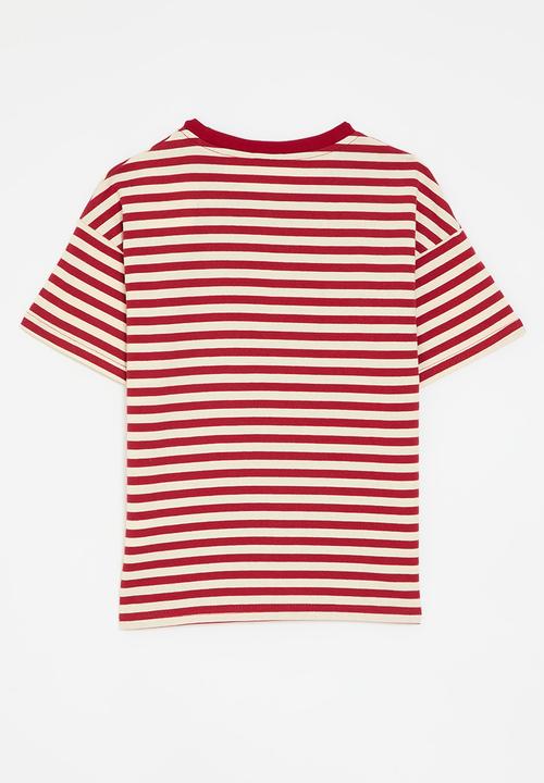 Pop Candy - Striped tee - red & white