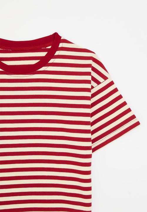 Pop Candy - Striped tee - red & white