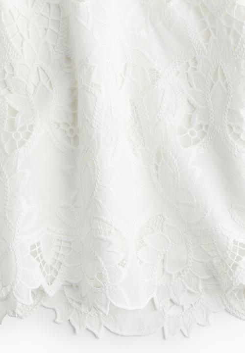 H&M - Broderie anglaise vest top - white