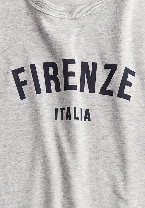 H&M - Fitted t-shirt - light grey marl firenze