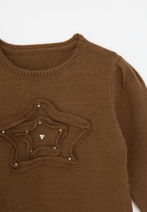 Pop Candy - Applique sweater - brown