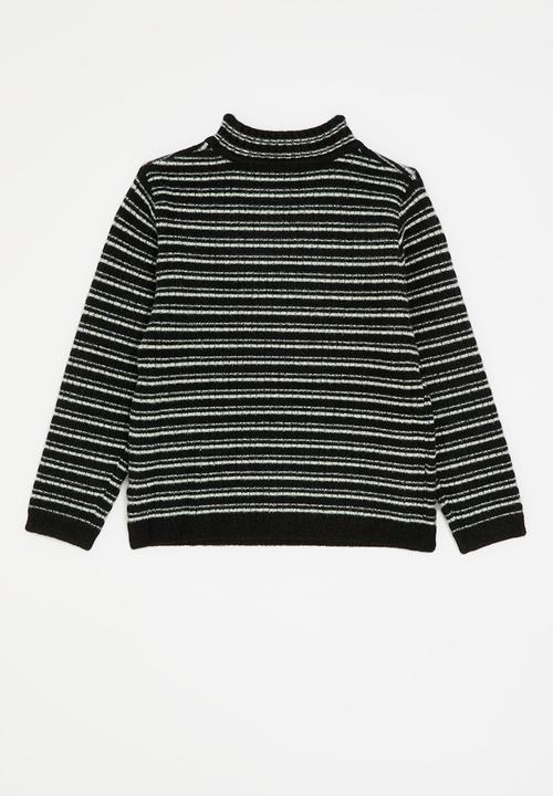 Pop Candy - Striped jersey top - black & white
