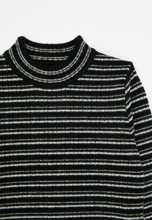 Pop Candy - Striped jersey top - black & white