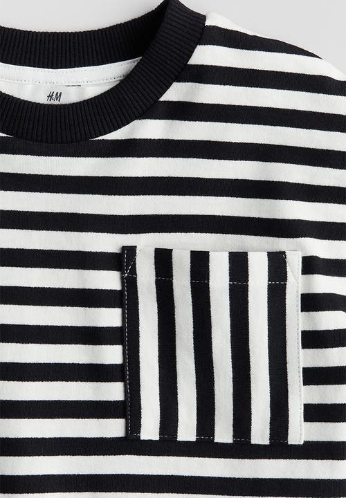 H&M - Pocket-detail t-shirt - black striped