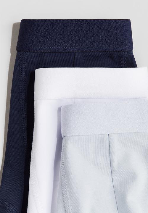 H&M - 3 pack trunks -  light blue & white 