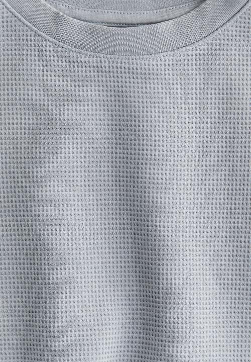H&M - Waffled t-shirt - light grey