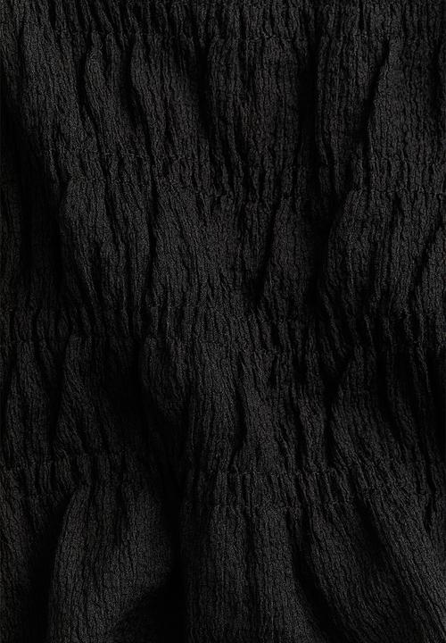 H&M - Flutter-sleeved smocked top - black