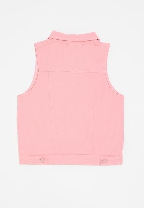 Pop Candy - Denim vest jacket - pink