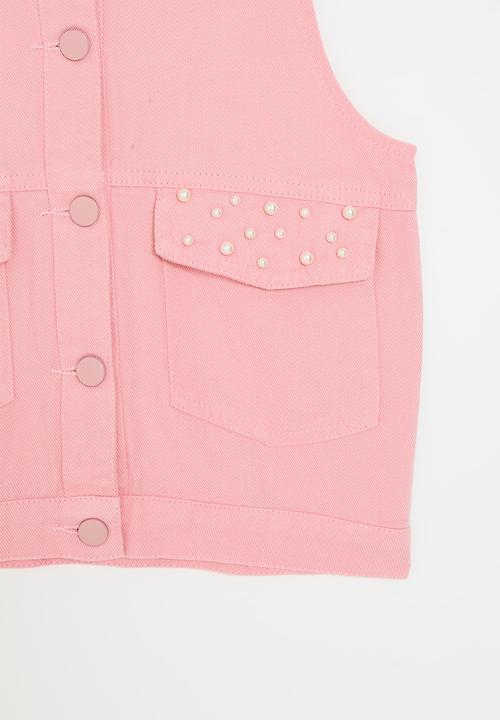 Pop Candy - Denim vest jacket - pink