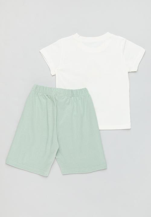Pop Candy - Printed pj set - sage & white